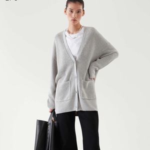 COS Knitted Oversize Cardigan CREAM